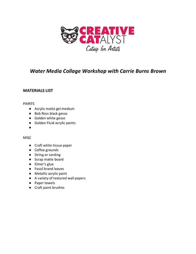 Carrie Burns Brown: Water Media Collage Workshop